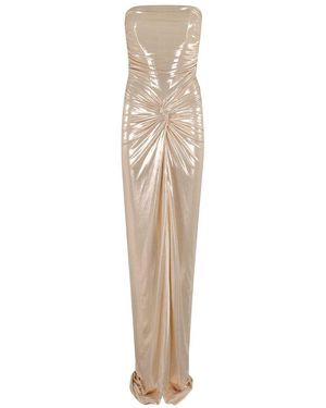 retroféte Champagne Lamé Evening Gown - Natural