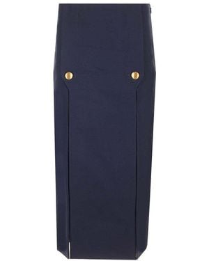 Chloé Slit Detailed Midi Skirt - Blue