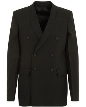 Rick Owens Jmf Double-breasted Silk Blazer Clothing in Black