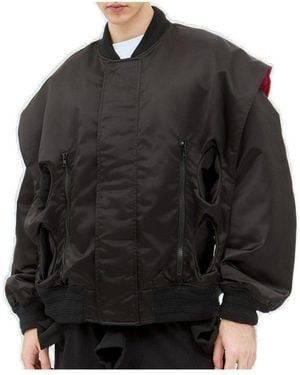 Walter Van Beirendonck Tunnel Crewneck Bomber Jacket - Black