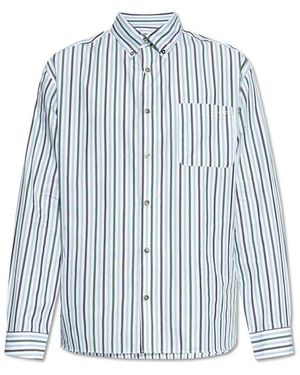 A.P.C. Striped Long-sleeved Shirt - Blue