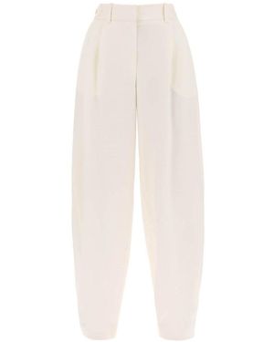 Stella McCartney Patch Logo Wide Leg Trousers in Gray | Lyst
