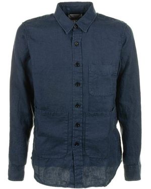 Aspesi Long Sleeved Pocket-Detailed Shirt - Blue
