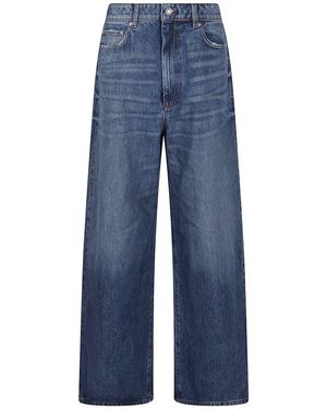Sportmax Logo Patch Low Waist Jeans in Blue | Lyst