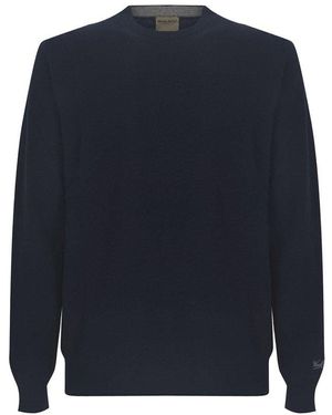 Woolrich Wool Sweater With Embroidered Logo - Blue