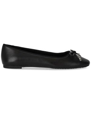 MICHAEL Michael Kors Nori Leather Ballet Flats - Black