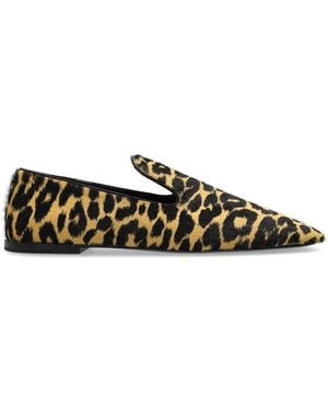 Jil Sander Leopard Printed Flat Loafers - Green