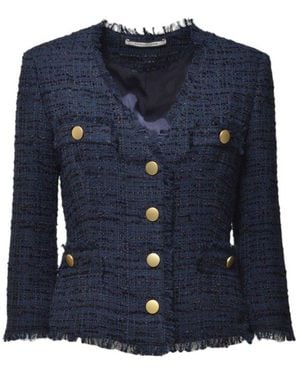 Tagliatore Dharma V-Neck Single-Breasted Jacket - Blue