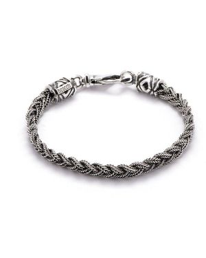 Emanuele Bicocchi Tiny Fishtail Braid Bracelet - Metallic