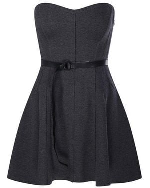 Norma Kamali Grace Strapless Belted Mini Dress - Blue