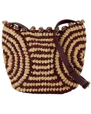 Vanessa Bruno Raphia Basket Shoulder Bag - Brown