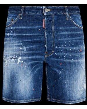 DSquared² Distressed Denim Shorts - Blue