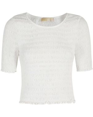 MICHAEL Michael Kors Crewneck Cropped T-shirt - White