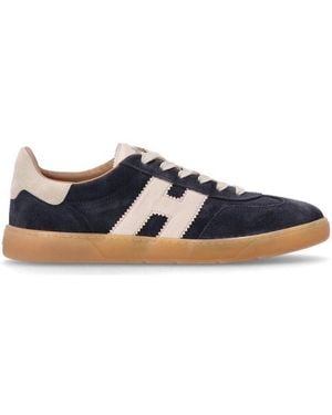 Hogan H647 Logo-Patch Low-Top Sneakers - Blue