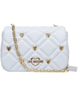 Love Moschino Sweet Studs Small Hobo Bag - White