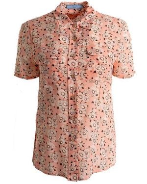 Prada Floral-Printed Short-Sleeved Shirt - Pink