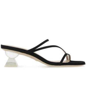 Stuart Weitzman Lucite Sculpt Slip-On Mules - Black