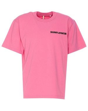 sunflower Logo Crew Neck T-Shirt - Pink