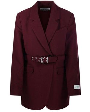 Ganni Belted Jacket - Purple