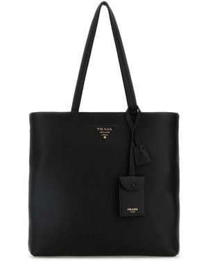 Prada Triangle-Logo Quilted Top Handle Bag in Black | Lyst