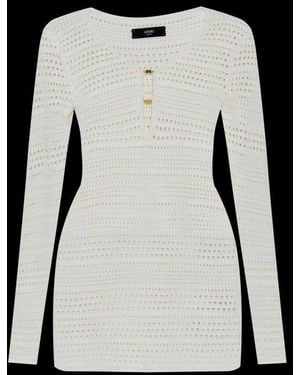 Amiri Crochet Knitted Mini Dress - Black