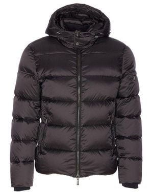 Moorer Brett-Sh Hooded Zipped Down Jacket - Black