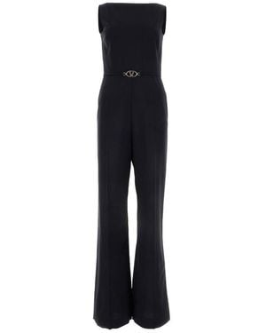 Valentino Vlogo Plaque Sleeveless Jumpsuit - Black