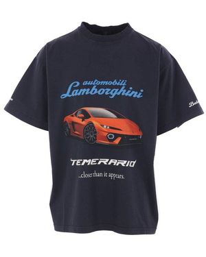 【日本未入荷！】BALENCIAGA ランボルギーニ Tシャツ ブルー Balenciaga X Automobili Lamborghini Oversized T-Shirt in