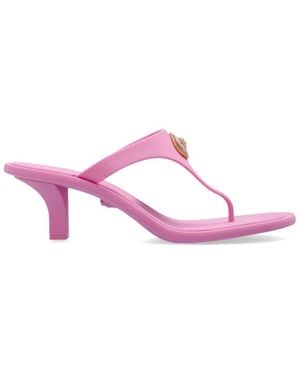 Versace Heeled Thong Sandals - Pink