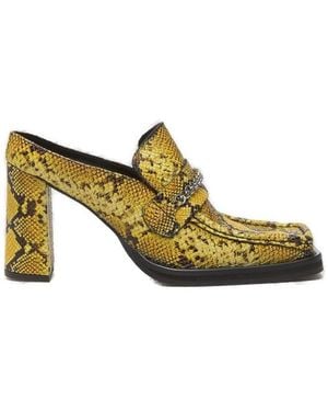 Martine Rose Square Toe Heel Court Shoes - Yellow