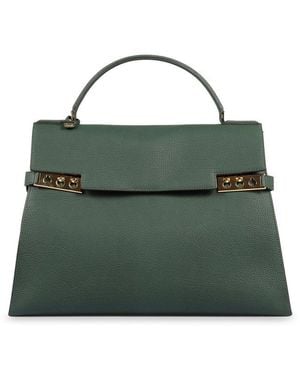 Delvaux Tempete Xl Pebbled Tote - Green