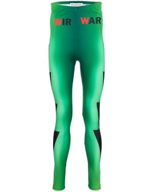 Walter Van Beirendonck Graphic Printed Leggings - Green