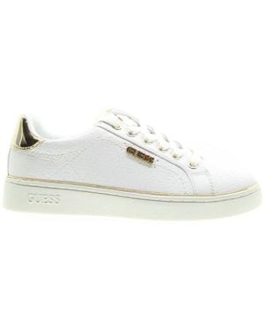 Guess Beckie Debossed 4G Logo Trainers - White