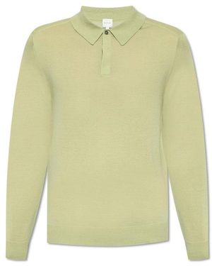 Paul Smith Wool Polo Sweater - Yellow