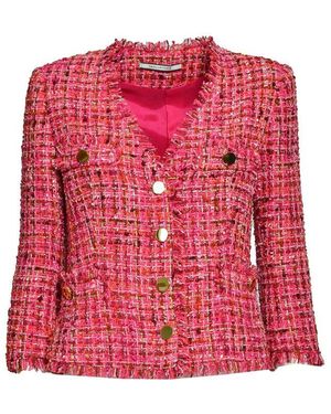 ジャケット TAGLIATORE DHARMA - Tweed jacket Tagliatore Dharma V-Neck Single-Breasted Jacket in Blue