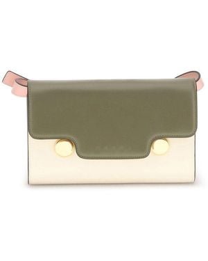 Marni Trunkaroo Logo Debossed Shoulder Bag - Grey