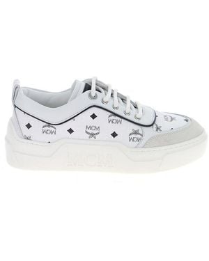 MCM Logo Print Low-Top Sneakers - White