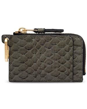 AllSaints Embossed Zipped Wallet - Green