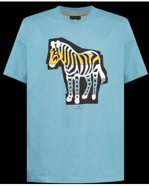 Paul Smith Zebra Printed Crewneck T-Shirt - Black