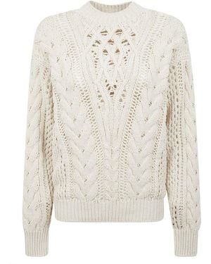 Isabel Marant Lenza Crew Neck Sweater - White