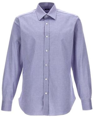 Barba Napoli Buttoned Long-sleeved Shirt - Purple