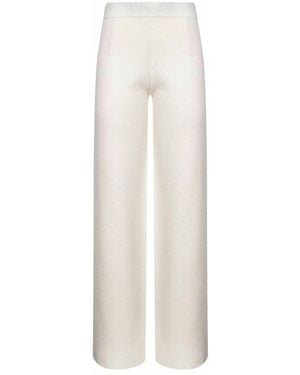 Max Mara Marzia Wide-Leg Knitted Trousers - White