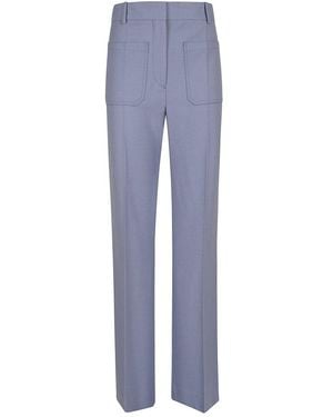 Victoria Beckham Alina High Waisted Trousers - Blue