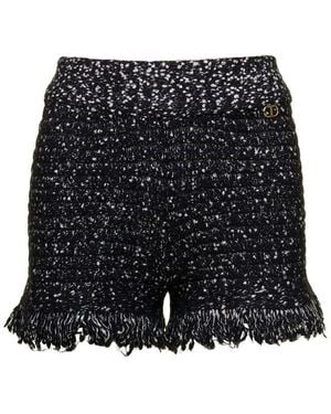 Twinset Bouclé Lurex Shorts - Black