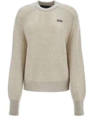 ROTATE BIRGER CHRISTENSEN Logo Patch Crewneck Jumper - Natural