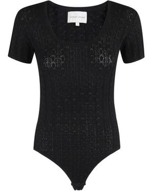 Loulou de Saison Silas Knit Bodysuit - Black