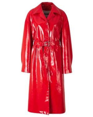 Jil Sander Belted Trench Coat - Red