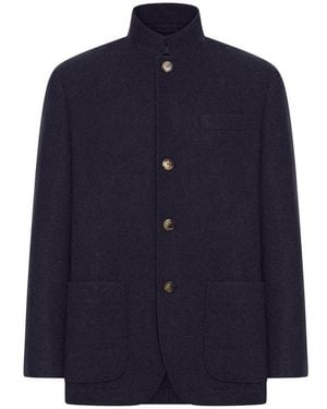 Brunello Cucinelli Single Breasted Jackets - Blue