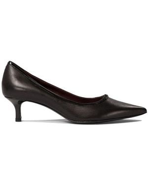 Tory Burch Double T Pointed Toe Court Shoes - Black