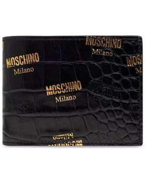 Moschino Embossed Bi-Fold Wallet - Black